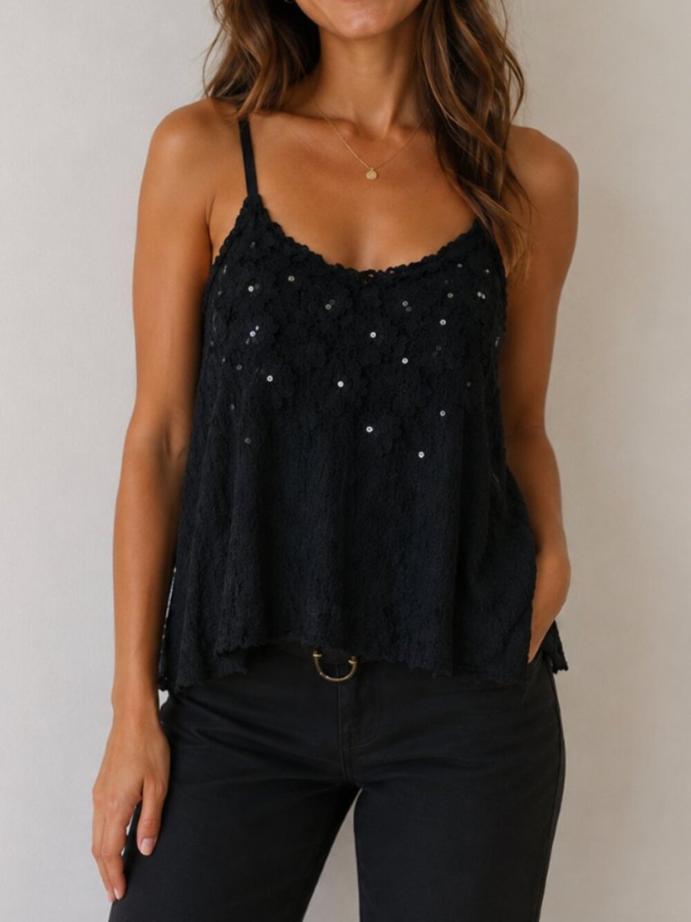Abercrombie Lace Tank Top Size Small Blue